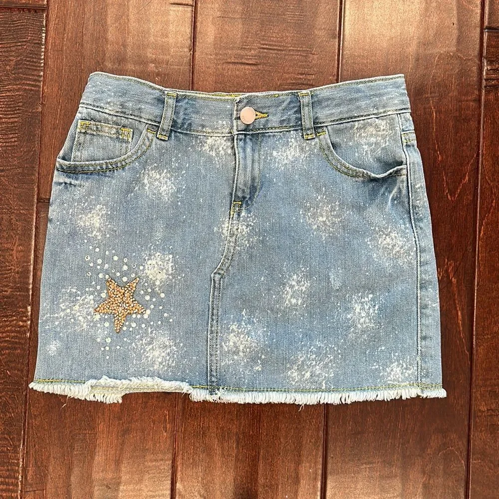 Guess sparkle denim skirt